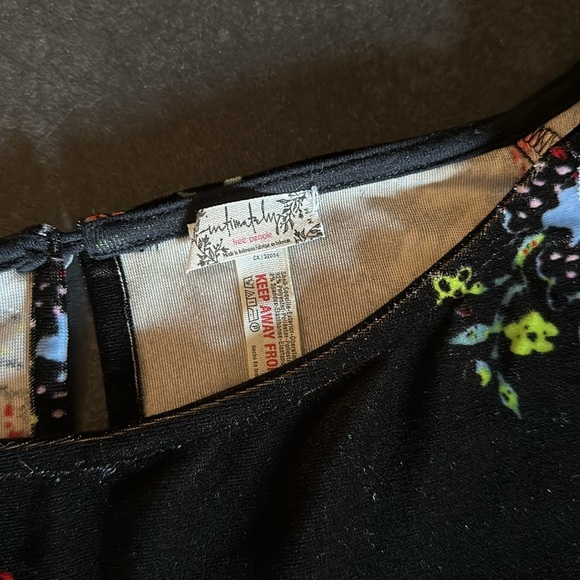 Free People Velour body suit.  Black, green, red and blue. Worn 1x.  Size Medium - Picture 4 of 6